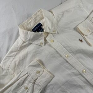 NWT Ralph Lauren Boy's Size 18 Off White Long Sleeve Button Down Oxford Shirt